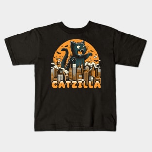 Catzilla - Funny Vintage Cat Kids T-Shirt